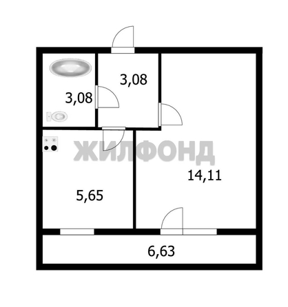 
  Продается 1-комн. квартира, 26 м², Петухова ул, д. 101
. Фото 14.