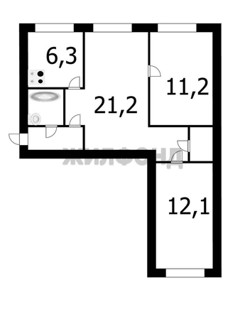 
  Продается 3-комн. квартира, 58.9 м², 1-я Механическая ул, д. 13
. Фото 8.