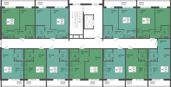 
  Продается 2-комн. квартира, 39.2 м², ЖК Родина, дом 4
. Фото 1.