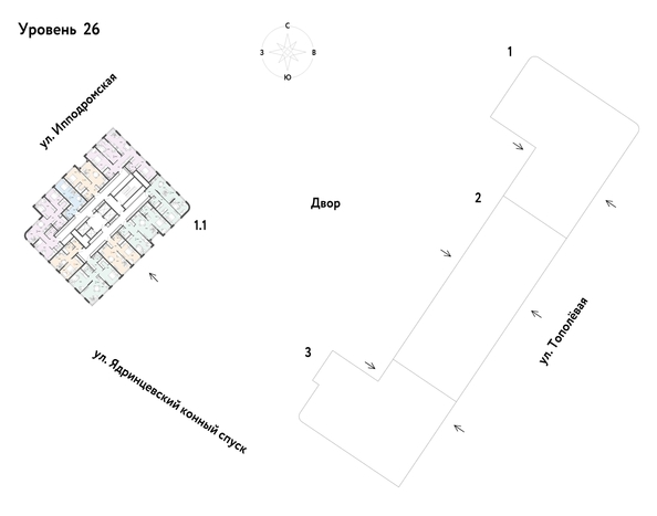 
  Продается 2-комн. квартира, 70.35 м², ЖК Страна.Тополевая, к 1
. Фото 1.