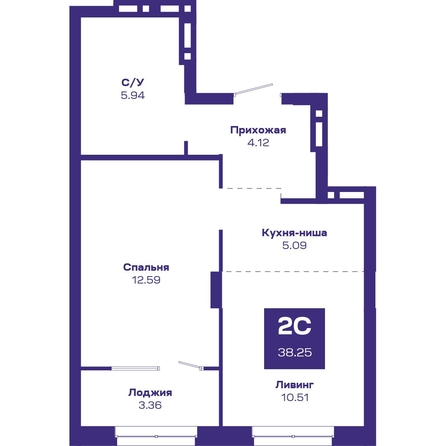 
  Продается 2-комн. квартира, 39.41 м², ЖК Базилик, дом 2
. Фото 1.