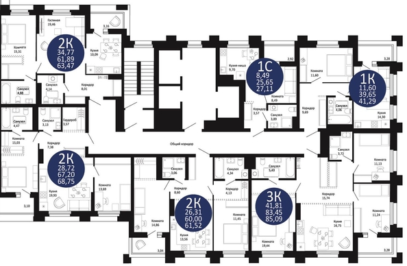 
  Продается 2-комн. квартира, 68.75 м², ЖК Первый на Рябиновой
. Фото 1.