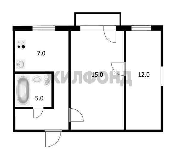 
  Продается 2-комн. квартира, 42.1 м², ЖКО Аэропорта ул, д. 12
. Фото 7.
