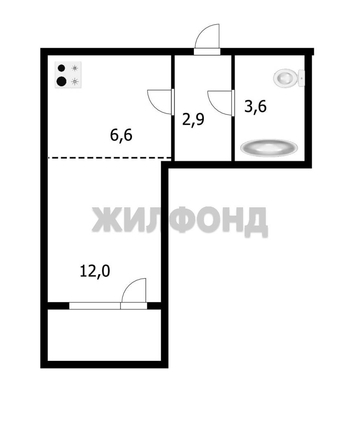 
  Продается студия, 25.1 м², Летный мкр, д. 31
. Фото 7.