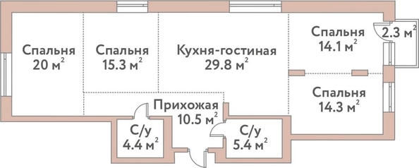 
  Продается 4-комн. квартира 113.8 м², в ЖК Флора и Фауна, 18а. Фото 1.