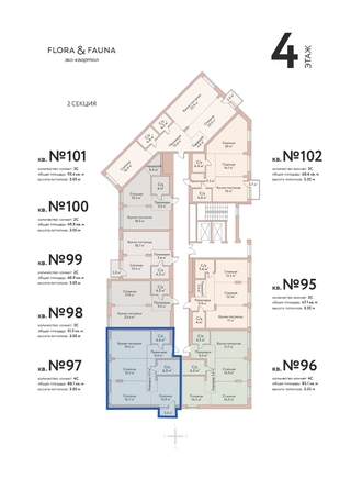 
  Продается 4-комн. квартира 88.1 м², в ЖК Флора и Фауна, 18а. Фото 3.