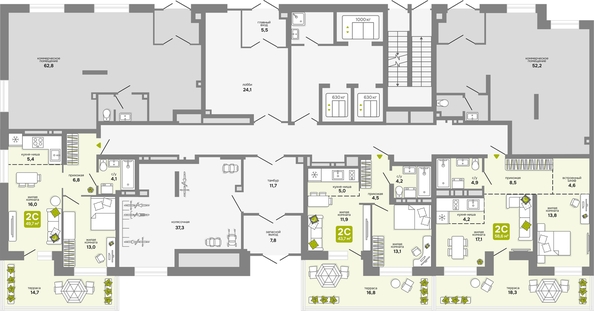 
  Продается 2-комн. квартира, 49.7 м², ЖК Счастливый квартал, дом 2
. Фото 1.