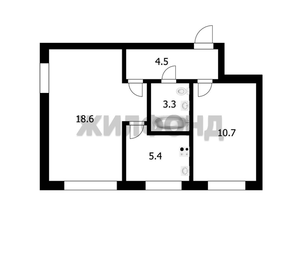 
  Продается 2-комн. квартира, 42.5 м², Восточный пер, д. 10
. Фото 7.