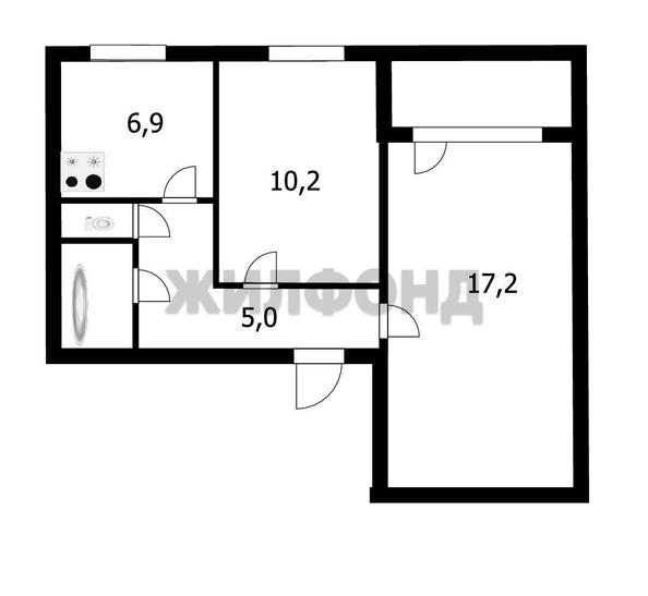 
  Продается 2-комн. квартира, 42.8 м², Кропоткина ул, д. 134
. Фото 13.