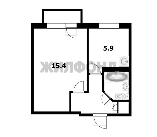 
  Продается 1-комн. квартира, 28.7 м², Выборная ул, д. 107
. Фото 21.