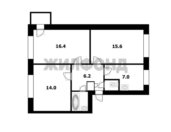 
  Продается 3-комн. квартира, 62.4 м², Димитрова пр-кт, д. 6
. Фото 14.