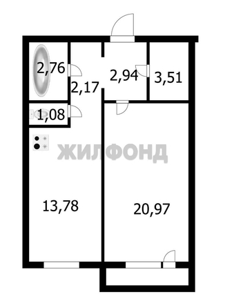 
  Продается 1-комн. квартира, 48.1 м², Александра Чистякова ул, д. 8
. Фото 14.