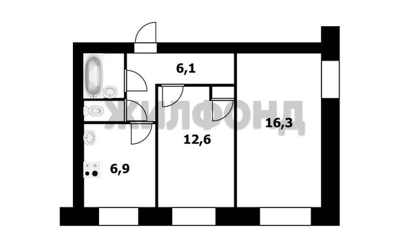 
  Продается 2-комн. квартира, 45.5 м², Петухова ул, д. 122/1
. Фото 10.