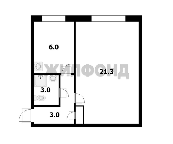 
  Продается 1-комн. квартира, 34.6 м², 2 кв-л, д. 12
. Фото 10.