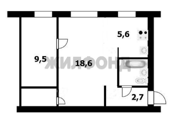 
  Продается 2-комн. квартира, 41.6 м², Плахотного ул, д. 13
. Фото 2.