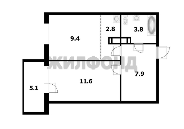 
  Продается 2-комн. квартира, 35.1 м², ЖК Никольский парк, дом 7
. Фото 11.
