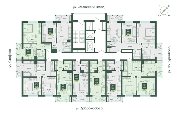 
  Продается 1-комн. квартира, 42.48 м², ЖК Мичурин
. Фото 1.