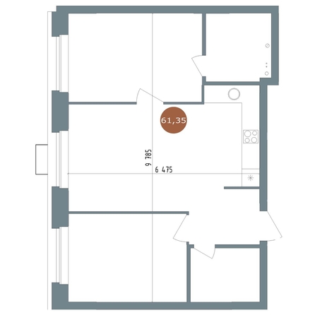 
  Продается 3-комн. квартира, 61.35 м², ЖК 19/56 Кварталы Телецентра, сек 3
. Фото 1.