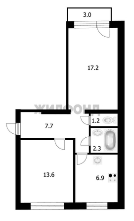 
  Продается 2-комн. квартира, 48.9 м², Нагорная ул, д. 2
. Фото 7.