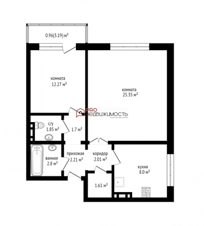 
  Продается 2-комн. квартира, 58 м², Татьяны Снежиной ул, д. 19/1
. Фото 12.