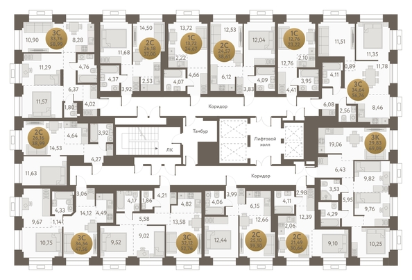 
  Продается 3-комн. квартира 58.99 м², в ЖК Урбан Пикс. Фото 1.