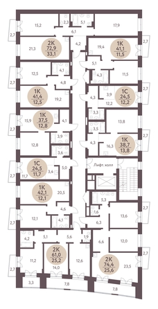 
  Продается 1-комн. квартира, 41.1 м², ЖК Зеленый город, дом 1
. Фото 1.