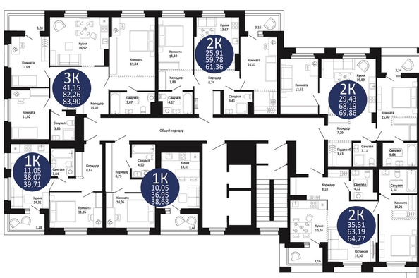 
  Продается 2-комн. квартира, 69.86 м², ЖК Первый на Рябиновой
. Фото 1.