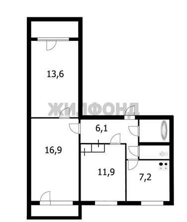 
  Продается 3-комн. квартира, 60.3 м², Дуси Ковальчук ул, д. 18
. Фото 14.