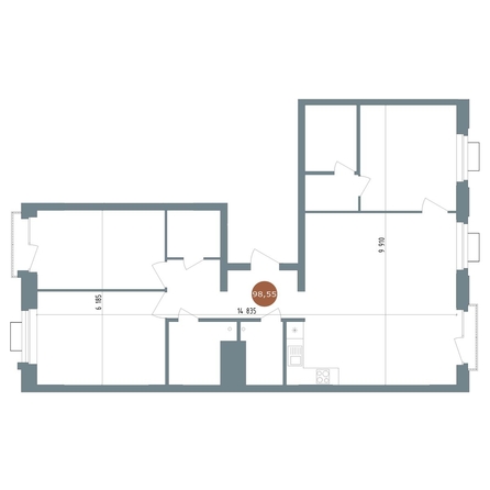 
  Продается 3-комн. квартира, 98.55 м², ЖК 19/56 Кварталы Телецентра, сек 3
. Фото 1.