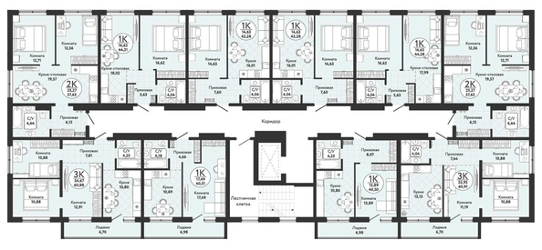 
  Продается 2-комн. квартира, 57.63 м², ЖК Одоевский, дом 4
. Фото 1.
