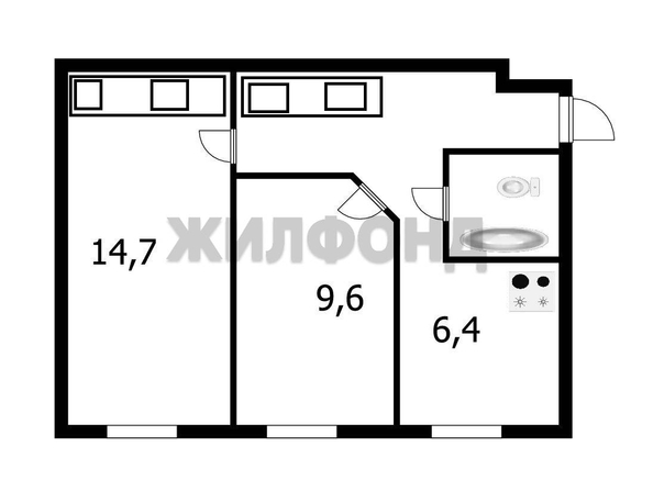 
  Продается 2-комн. квартира, 45 м², Народная ул, д. 13/1
. Фото 8.