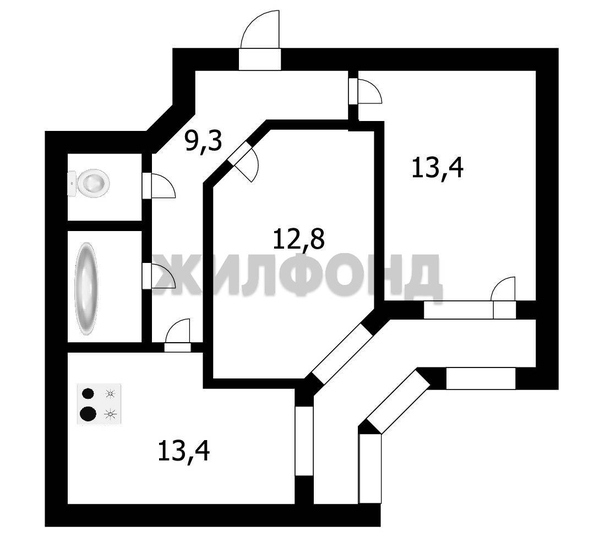 
  Продается 2-комн. квартира, 54.3 м², Тюленина ул, д. 28
. Фото 24.