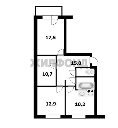 
  Продается 3-комн. квартира, 69.7 м², Вилюйская ул, д. 1
. Фото 4.