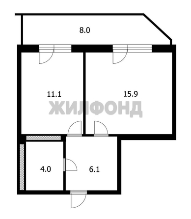 
  Продается 1-комн. квартира, 37.1 м², Волховская ул, д. 39
. Фото 15.