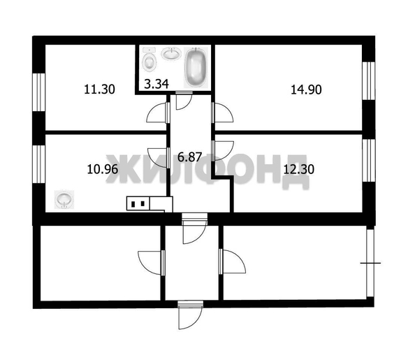 
  Продается 4-комн. квартира, 59.7 м², Ленина ул, д. 18
. Фото 1.