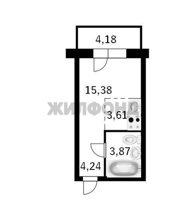 
  Продается студия, 31.3 м², ЖК Чкалов, дом 3
. Фото 9.