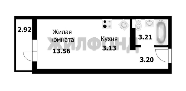 
  Продается студия, 22.7 м², ЖК Радуга Сибири, дом 5
. Фото 12.
