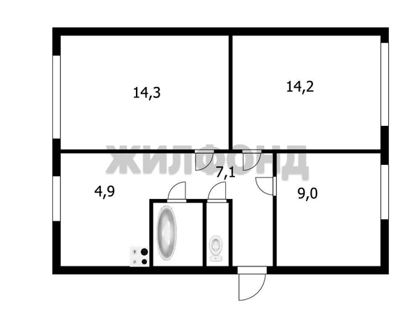 
  Продается 3-комн. квартира, 53 м², Строительная ул, д. 5
. Фото 22.