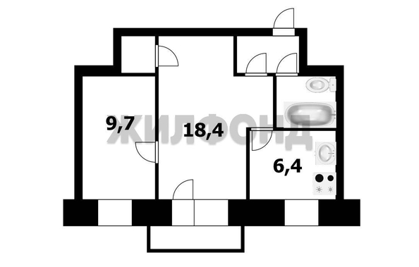 
  Продается 2-комн. квартира, 40.7 м², Ватутина ул, д. 31/1
. Фото 10.