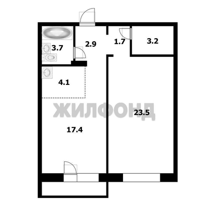 
  Продается 2-комн. квартира, 56.7 м², Виктора Уса ул, д. 4
. Фото 11.