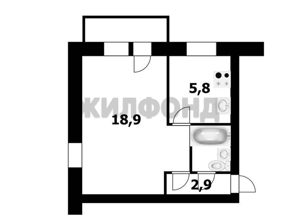 
  Продается 1-комн. квартира, 30.5 м², Петухова ул, д. 60
. Фото 8.