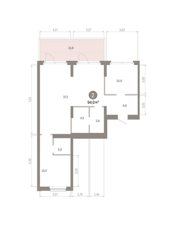 
  Продается 2-комн. квартира, 94 м², ЖК Лебедевский квартал, дом 1
. Фото 1.
