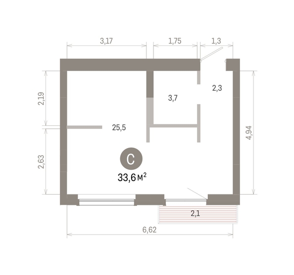 
  Продается студия, 33.6 м², ЖК Лебедевский квартал, дом 1
. Фото 2.
