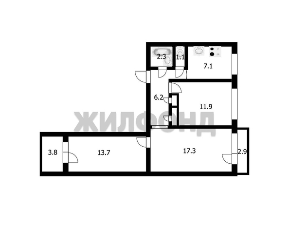
  Продается 3-комн. квартира, 56 м², Дуси Ковальчук ул, д. 14
. Фото 13.