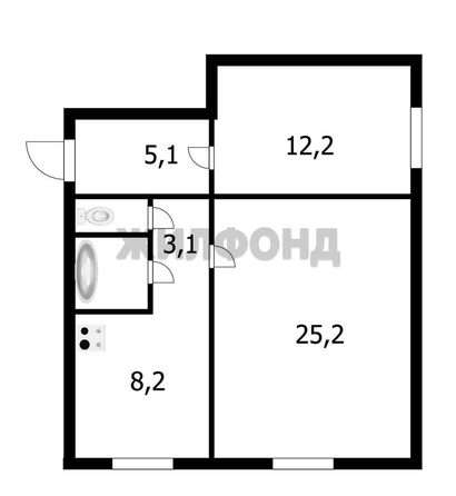 
  Продается 2-комн. квартира, 58.3 м², В. Высоцкого ул, д. 41/5
. Фото 18.