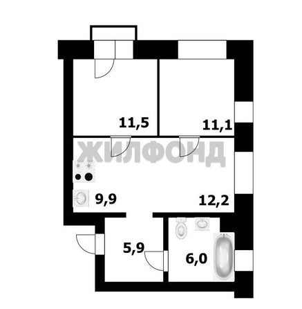 
  Продается 3-комн. квартира, 56.9 м², ЖК Одоевский, дом 1
. Фото 10.