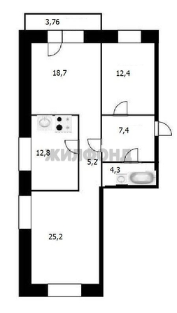 
  Продается 3-комн. квартира, 86 м², Виктора Шевелева ул, д. 32
. Фото 7.