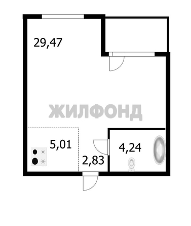 
  Продается 1-комн. квартира 41.7 м², в ЖК Заельцовский. Фото 15.