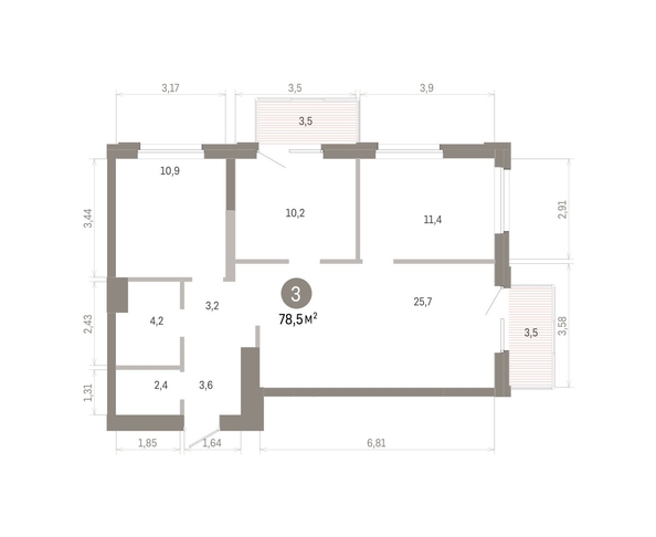 
  Продается 3-комн. квартира 78.5 м², в ЖК Город на озере. Фото 4.