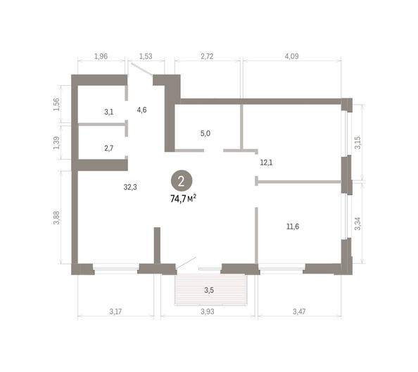 
  Продается 2-комн. квартира 74.73 м², в ЖК Город на озере. Фото 4.